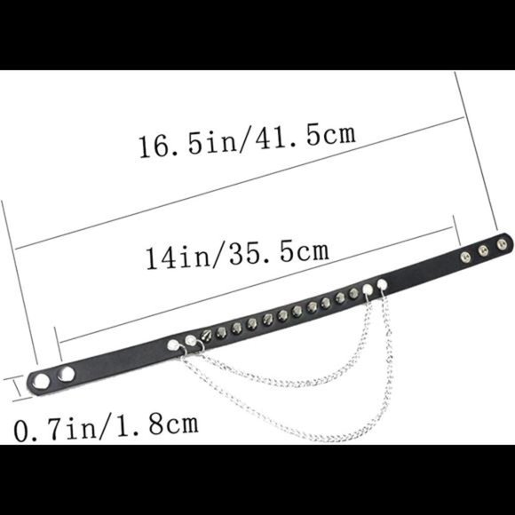 taffeta alley Leather Bracelet Studded Spike Rivet Cuff Unisex Spike Choker main image 4